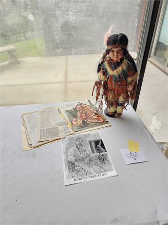 Rising Moon Native American Doll / Signed Robert Tree Cody Photo & More