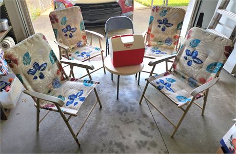 Lawn Chairs, Table, Cooler, Folding Chair