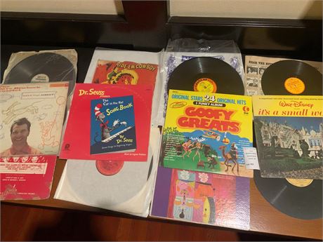Album Lot - Dr Seuss Song Book, Goofy Greats, Disney It's A Small World & More