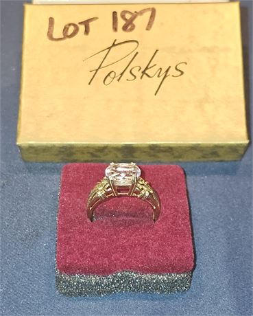 14k Lavender Garnet Cocktail Ring Sz 10 3.0 dwt