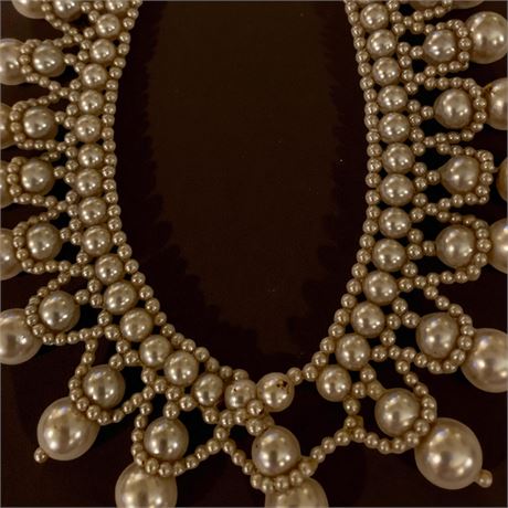 Faux Cream Pearl Collar/Choker Necklace