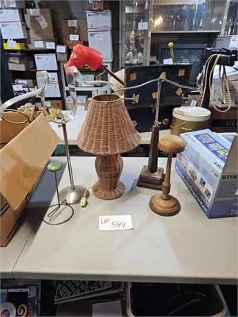 Hat Stands & Wicker Table Lamp