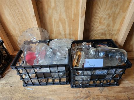 Large Clear Glass Lot:Servers/Luncheon/Vases & Much More