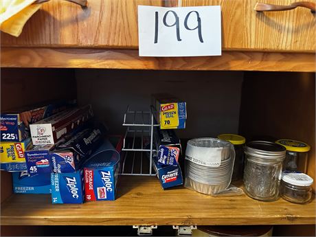 Cabinet Clean Out, Bags, Jars, Foil