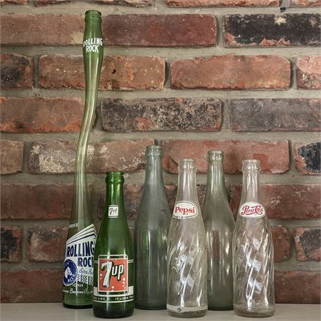 Collection of Old Bottles with Pepsi and Others