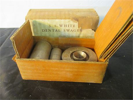 Antique S S WHITE Dental Swager Tools In Box