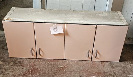 1950s Pink Enamel Metal Kitchen Cabinet