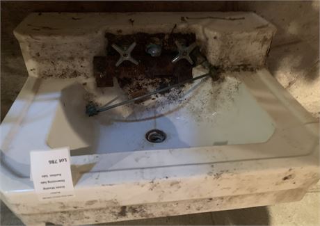 White Porcelain Utility Sink/Spigot