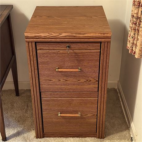 Solid Wood Filing Cabinet w/ Keys