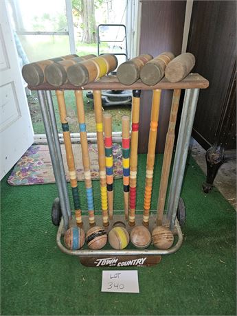Vintage Wood Croquet Set