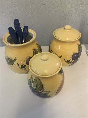 Home Trends Verona Ceramic Canister Jar Set of 3