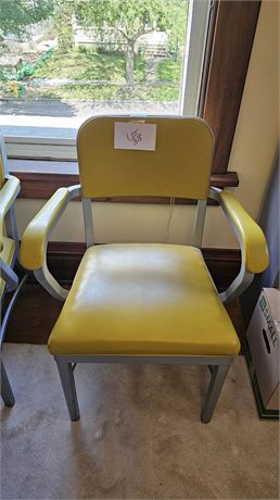 MCM Style Royal Metal Yellow Vinyl Office Chair