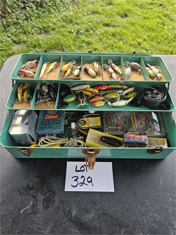 Vintage Fishing Lures With Tackle Box