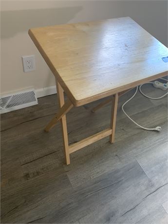 Light Wood Fold Up Side Table