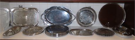 Assorted Silver Plate Plates, Platters
