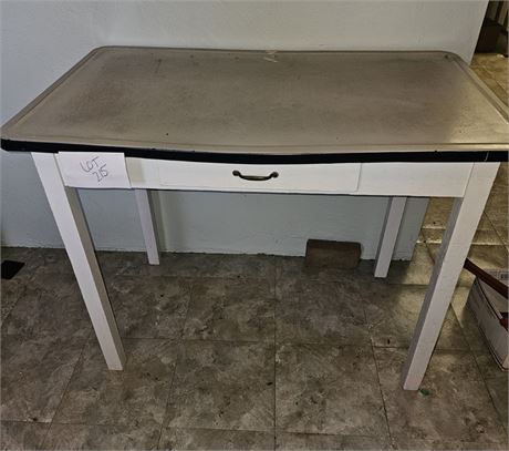 Vintage Enamel Top Table