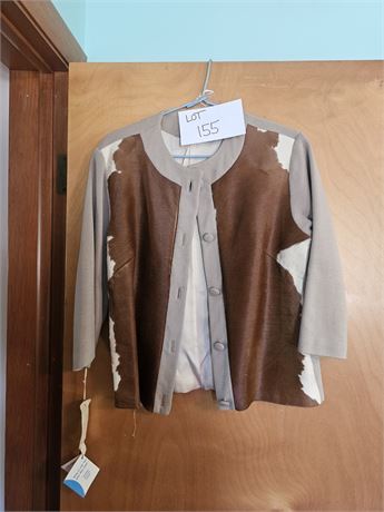 Vintage Cowhide Coat With Satin Lining