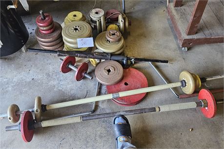 Weights Set- Mixed Metal & Concrete Weights, Bar Bells & More