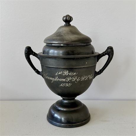 1898 Antique 1st Prize Urn Style Trophy - Youngstown, Ohio