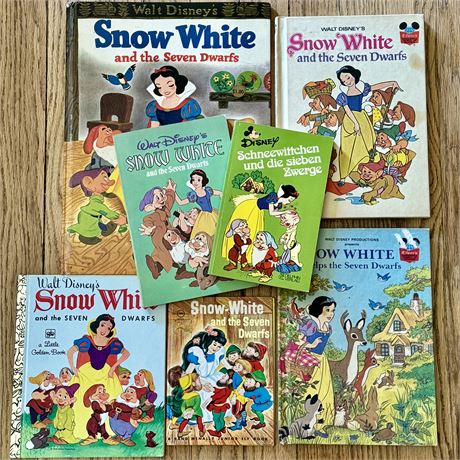 Collection of Vintage Disney Snow White & The Seven Dwarfs Books