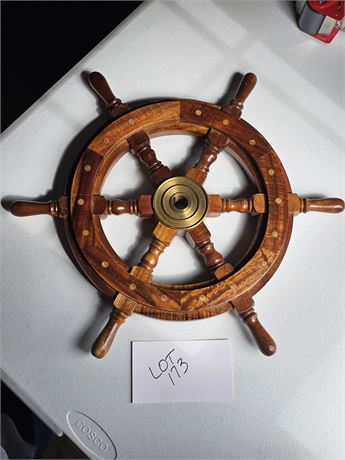 Wood & Brass Captains Wheel