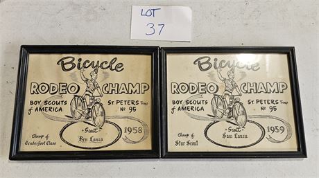Boy Scouts 1958 & 59 Bicycle Rodeo Champs