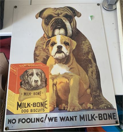 Milk-Bone Dog Biscuit/Bulldog Advertising Wall Sign & More
