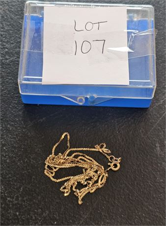 14K Gold 26" Snake Chain Necklace – 1.3 dwt Condition: Some minor kinks