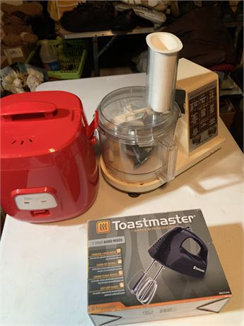 Toastmaster Mixer - Hamilton Beach Food Processor - Red Mini Rice Cooker