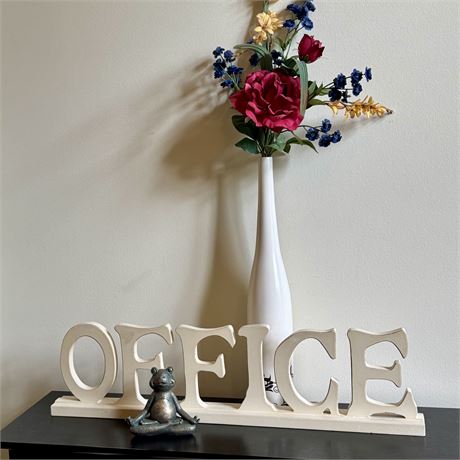 Decorative 25”L "Office" Sign and Coordinated Decor