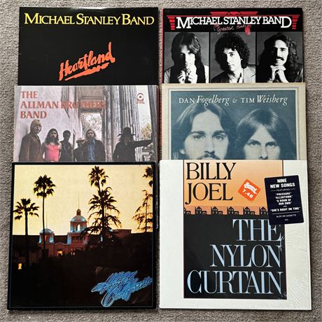 Collection of Vinyl Records LP's Rock Music - MSB, Eagles, Zeppelin, Billy Joel