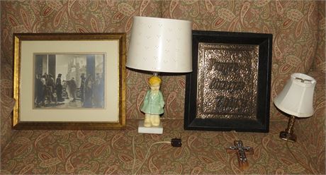 Mixed Lot: Religious Items, Small Lamps