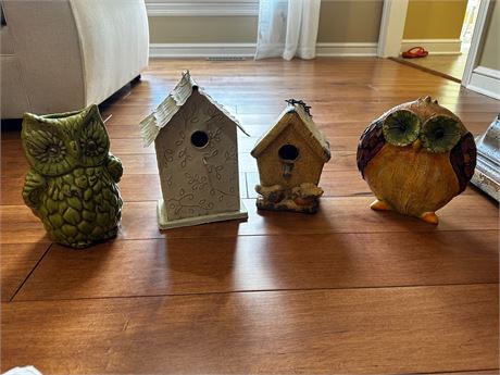 Bird Houses and Owl Decor