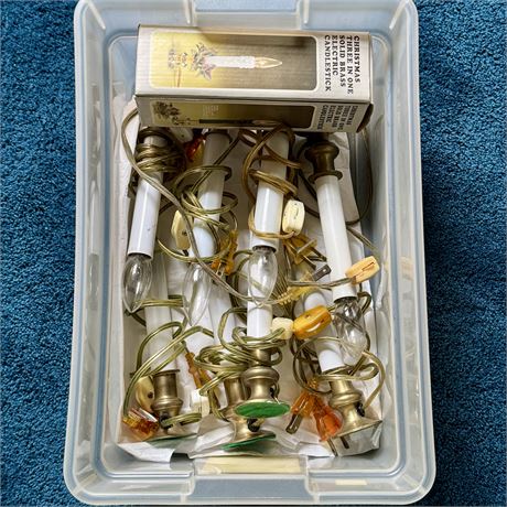 Collection of Solid Brass Electric Candlesticks