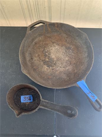 Vintage Cast Iron Skill Lodge Frying Pan Lot Of 2