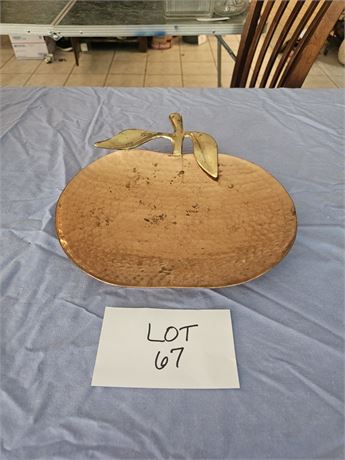 Copper and Brass Apple Tray