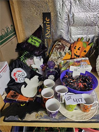 Mixed Halloween Lot: Lights / Mugs / Party Supplies & More