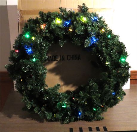 Battery Powered Lighted Wreath