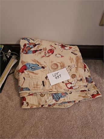 Boy's Youth Vintage Sports Theme Single Bed Cover