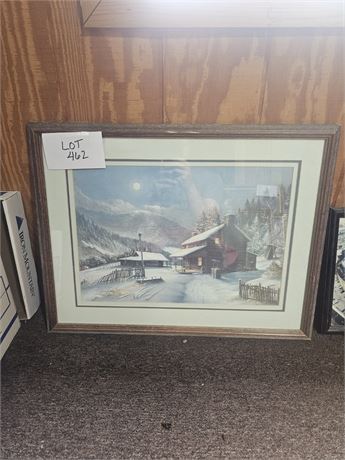 Russell May Signed 1056/2000 Snowy Landscape Art Print