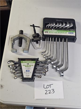 Pittsburgh 8pc Offset Box Wrenches & 5pc Flare Nut Wrench Set & More