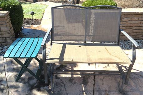 Outdoor Glider, Small Folding Plastic Table