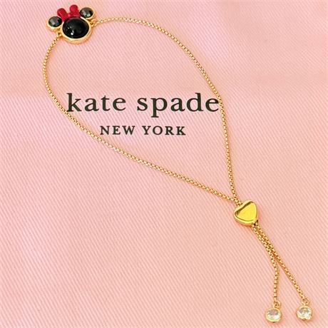 Kate Spade x Disney Minnie Mouse Gold Slider Lariat Bracelet