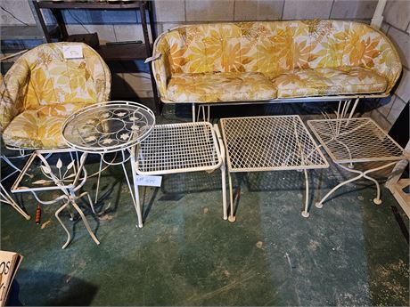 MCM Metal Outdoor Table Lot: Mixed Sizes & Style