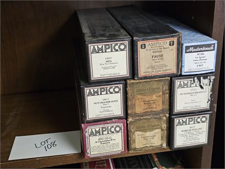 Player Piano Rolls : QRS/Mastertouch/Ampico & More - Mixed Style Music - 9 ROLLS