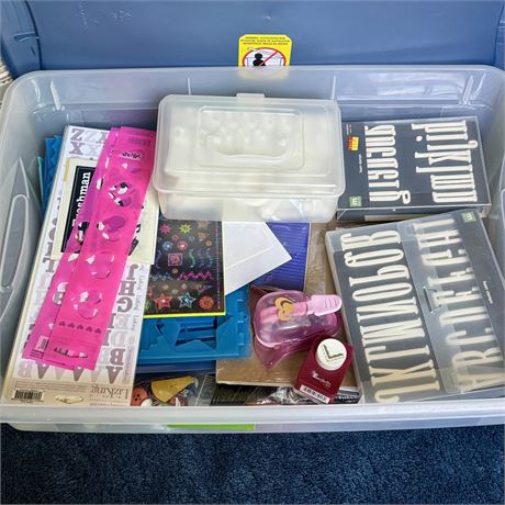 Tote Filled w/ Scrapbooking, Crafting Notions and Supplies
