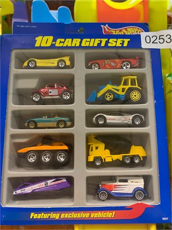 Hot Wheels Die Cast Cars - 10 Car Gift Set From 1997 In Original Box