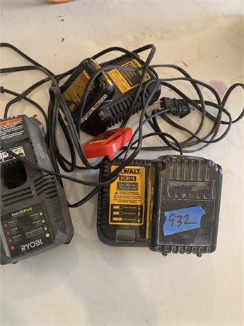 Power Tool Charger Lot Dewalt Ryobi