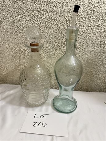 Vintage Decanter with Stopper & Cruet