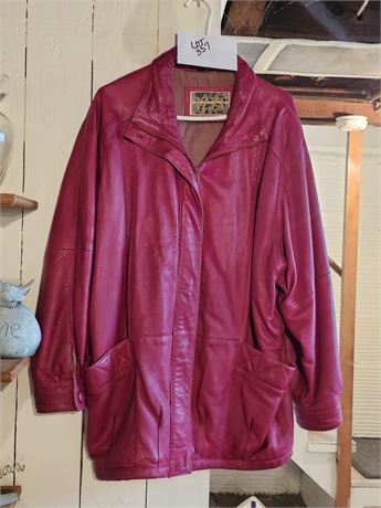 Izzy Ladies Red Leather Jacket